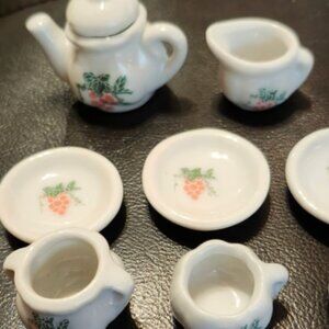 1960s Vintage 10 Pc Ceramic Minature Tea Set in PERFECT Condition